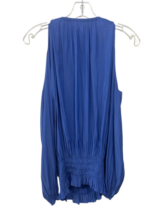 Ramy Brook Size S Blue Polyester Long Balloon Sleeve Cold Shoulder Top Blue / S