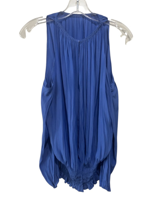 Ramy Brook Size S Blue Polyester Long Balloon Sleeve Cold Shoulder Top Blue / S