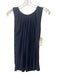 Stella McCartney Size 40 Navy Blue Viscose Sleeveless Back Zip Gathered Neck Top Navy Blue / 40