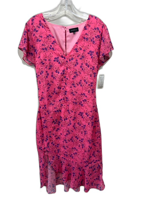 Majorelle Size S Pink & Purple Polyester Floral Front Ruching Knee length Dress Pink & Purple / S