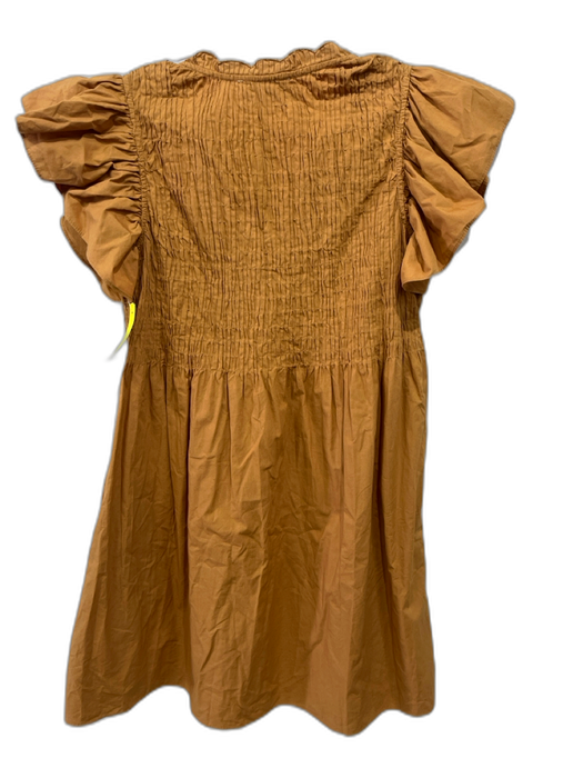 Sea New York Size 00 Mustard Yellow Cotton Smocked Bodice Mini Dress Mustard Yellow / 00