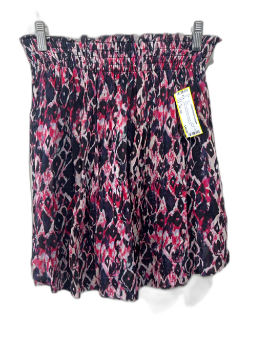 IRO Size 34 / XS Pink, Purple, Black Viscose Shirred Waist Abstract Mini Skirt Pink, Purple, Black / 34 / XS