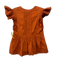 Ulla Johnson Size 0 Rust Orange Cotton Pintuck V Neck Smocked Top Rust Orange / 0