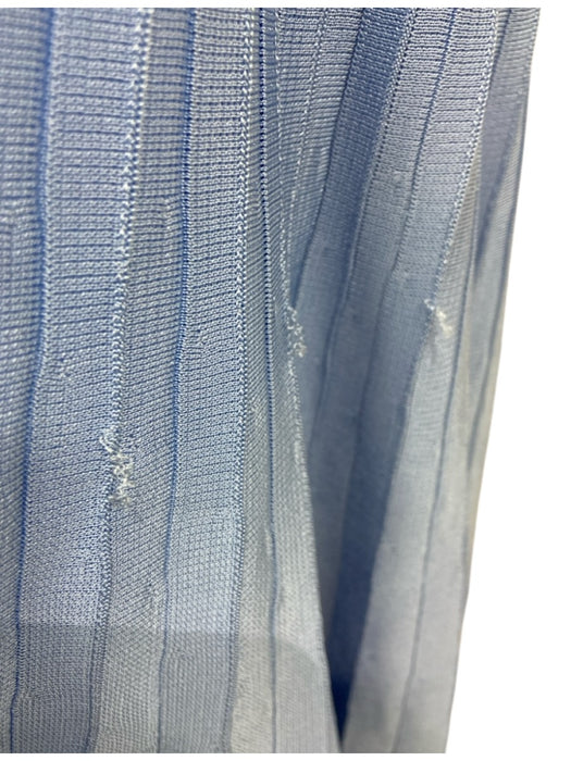St. John Size 14 Light Blue Rayon Ribbed Knit Sleeveless Knot Detail Dress Light Blue / 14