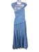 St. John Size 14 Light Blue Rayon Ribbed Knit Sleeveless Knot Detail Dress Light Blue / 14