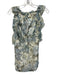 P.a.r.o.s.h. Size S Cream, Green & Blue Print Polyester Floral Sleeveless Top Cream, Green & Blue Print / S