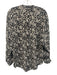 Marant Etoile Size 36 Black & White Viscose Abstract Floral Long Sleeve Top Black & White / 36