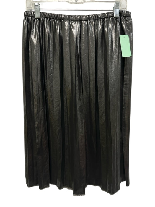 Isabel Marant Etoile Size L Gunmetal Polyester Elastic Waistband Metallic Skirt Gunmetal / L