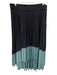 Athleta Size L Black & Teal Polyester Blend Elastic Waist Color Block Skirt Black & Teal / L