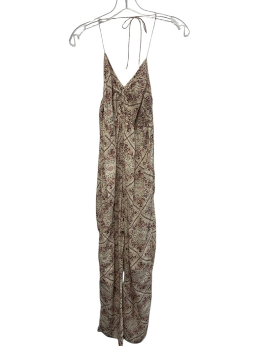 Etoile Isabel Marant Size 2 White, Black, Pink Cotton Strapless Paisley Jumpsuit White, Black, Pink / 2