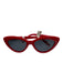 Ann Taylor Red Acetate Polarized Cat Eye Dark tint Case Inc. Sunglasses Red