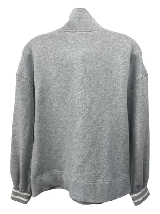 Tuckernuck Size Medium Gray & White Cotton Long Sleeve Quarter Zip Sweater Gray & White / Medium