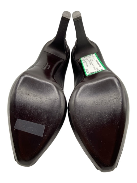 Salvatore Ferragamo Shoe Size 10 Brown Leather Peep Toe Heel Detail Pumps Brown / 10