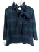 Tuckernuck Size Small Navy blue & green Wool Blend Long Sleeve Plaid Top Navy blue & green / Small