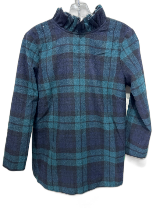 Tuckernuck Size Small Navy blue & green Wool Blend Long Sleeve Plaid Top Navy blue & green / Small