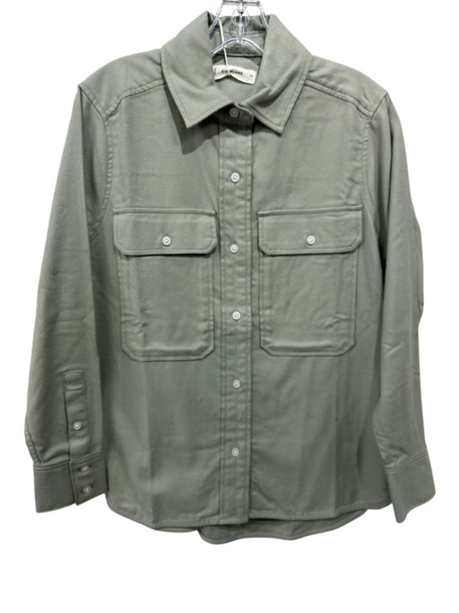 Everlane Size XS Green Cotton Long Sleeve Collar Button Up Oversize Top Green / XS