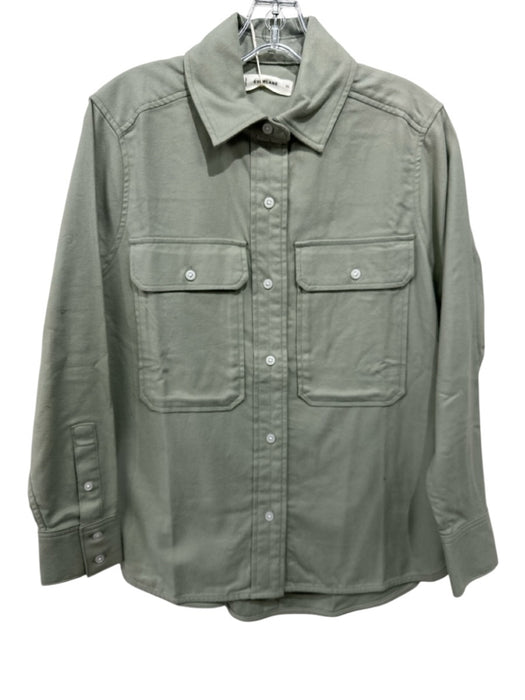 Everlane Size XS Green Cotton Long Sleeve Collar Button Up Oversize Top Green / XS