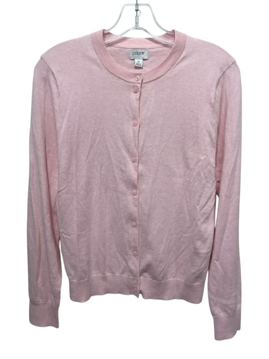 J Crew Size M Pink Cotton Long Sleeve Button Up Cardigan Pink / M