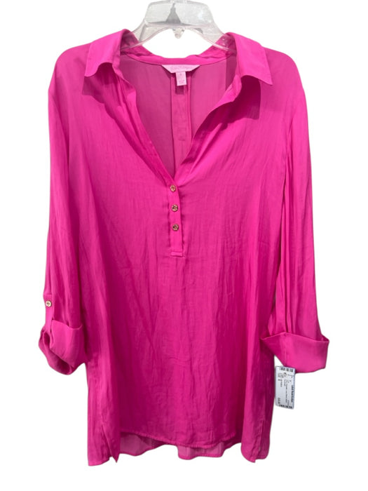 Lily Pulitzer Size S Pink Polyester Long Sleeve Buttons Top Pink / S
