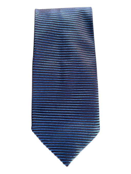 Boss Navy & Brown Silk Striped Men's Ties Navy & Brown