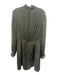 Reiss Size 10 Green Viscose & Silk Long Sleeve Snake Print Sheer Open Back Dress Green / 10