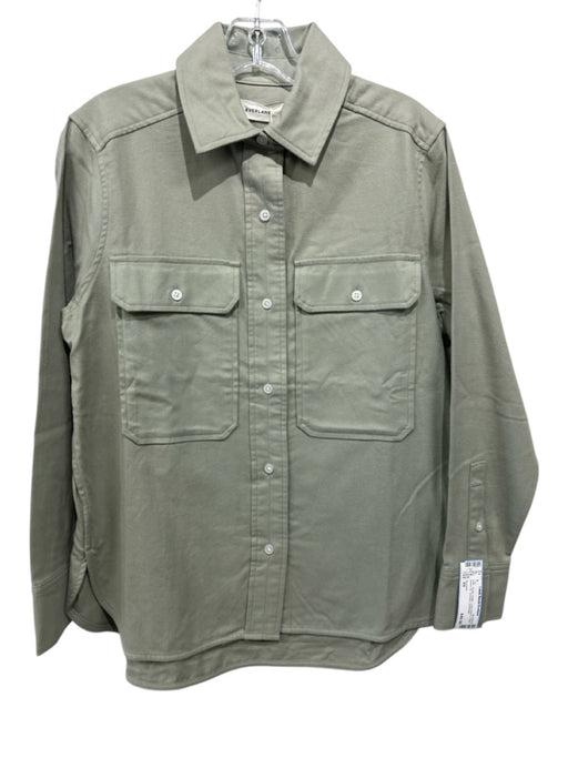 Everlane Size XS Green Cotton Long Sleeve Collar Button Up Oversize Top Green / XS