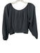 Marine Layer Size M Black Cotton Long Sleeve Open neck Crop Top Black / M