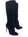Valentino Garavani Shoe Size 38 Black Leather Suede ruffles Almond Toe Boots Black / 38