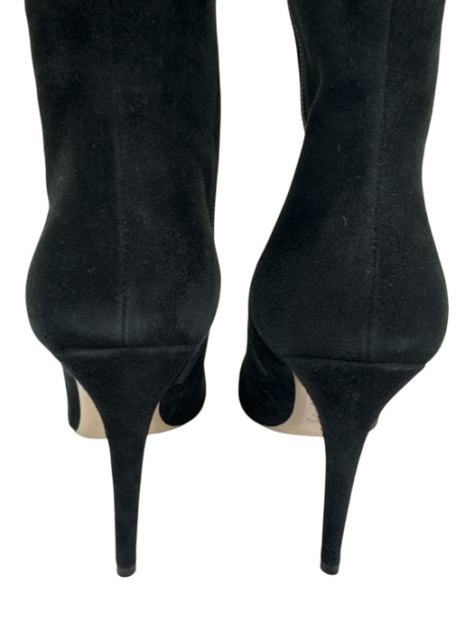 Valentino Garavani Shoe Size 38 Black Leather Suede ruffles Almond Toe Boots Black / 38