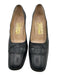 Salvatore Ferragamo Shoe Size 8.5 Black Leather Logo Square Toe Pumps Black / 8.5