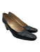 Salvatore Ferragamo Shoe Size 8.5 Black Leather Logo Square Toe Pumps Black / 8.5