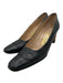 Salvatore Ferragamo Shoe Size 8.5 Black Leather Logo Square Toe Pumps Black / 8.5
