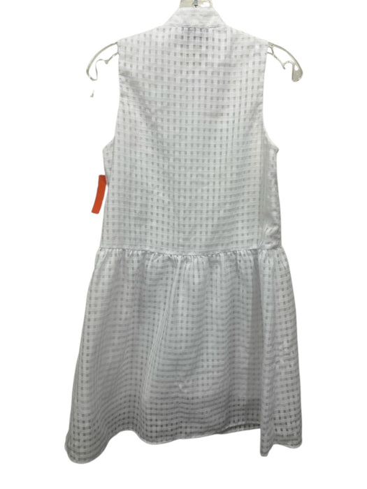 Tuckernuck Size XS White Polyester Cap Sleeve Button Up Checkered Dress White / XS