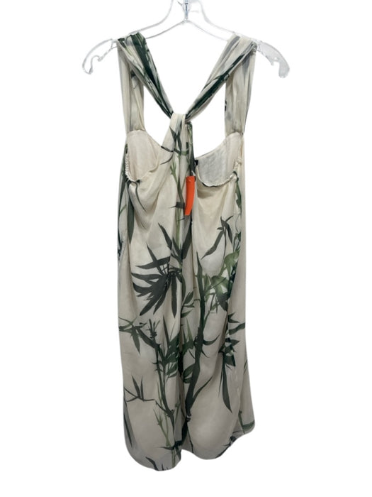 Massimo Dutti Size 32 Beige & Green Viscose Sleeveless Criss Cross Dress Beige & Green / 32