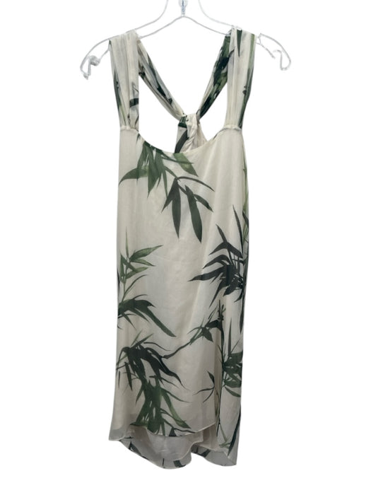 Massimo Dutti Size 32 Beige & Green Viscose Sleeveless Criss Cross Dress Beige & Green / 32