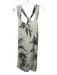 Massimo Dutti Size 32 Beige & Green Viscose Sleeveless Criss Cross Dress Beige & Green / 32