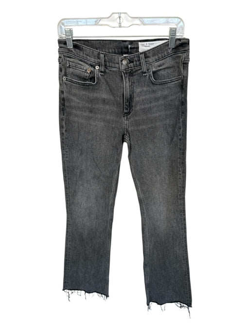 Rag & Bone Size 26 Gray Cotton Blend Mid Rise Bootcut Raw Hem Jeans Gray / 26