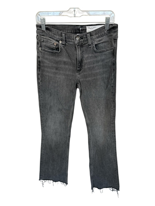 Rag & Bone Size 26 Gray Cotton Blend Mid Rise Bootcut Raw Hem Jeans Gray / 26