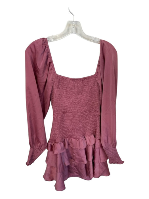 Mustard Seed Size S Mauve Polyester Long Balloon Sleeve Keyhole Front Dress Mauve / S