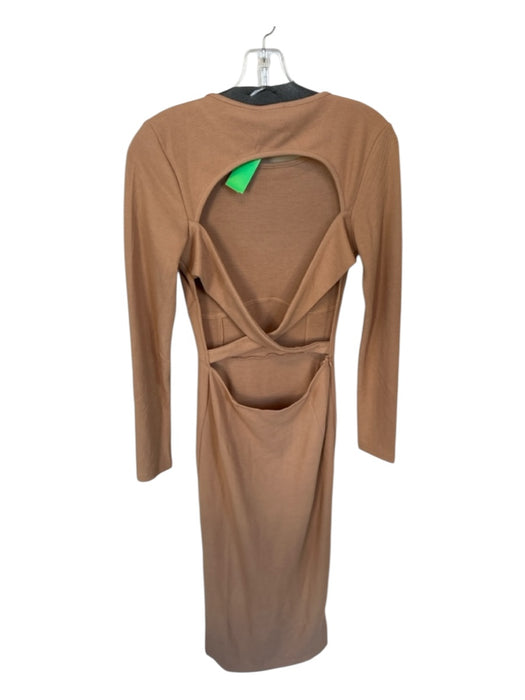Pink Diamond Size 6 Tan Polyester Blend Long Sleeve Open Back Maxi Dress Labels Resale Boutique Pink Diamond Size 6 Tan Polyester Blend Long Sleeve Open Back Maxi Dress Labels Resale Boutique