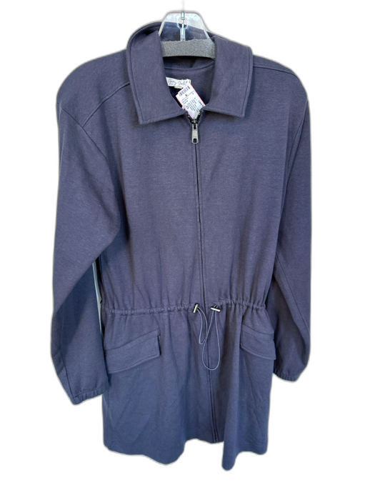 Grey State Size XS Navy Cotton Blend Drawstring Long Sleeve Collar Jacket Navy / XS