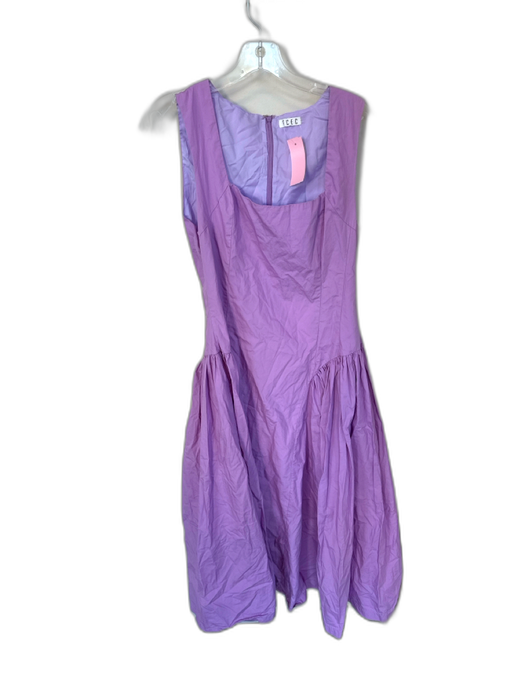 TCEC Size M Purple Polyester Blend Pleat Detail Dress Purple / M