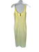Posh Size M Yellow Polyester Spaghetti Strap low neck Midi Dress Yellow / M