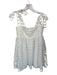Amanda Uprichard Size S White Polyester Tie Straps Grid Baby Doll Dress White / S