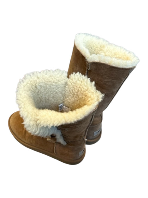 Ugg Shoe Size 4 Brown Suede Shearling Lined Buttons Boots Brown / 4