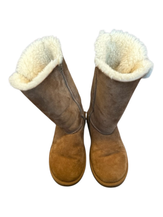 Ugg Shoe Size 4 Brown Suede Shearling Lined Buttons Boots Brown / 4