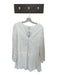Eden Size M White Cotton Blend Button Down Eyelet V Neck Long Sleeve Dress White / M
