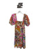 Crystal Sky Size M Multi Cotton Balloon Half Sleeve Floral Square Neck Dress Multi / M