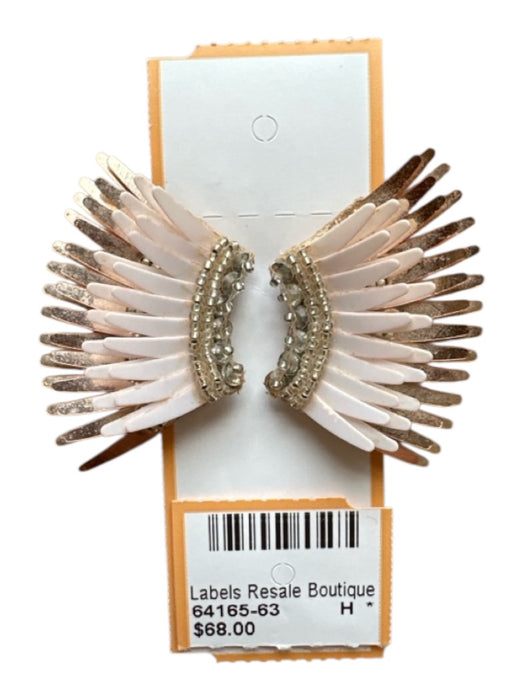 Mignonne Gavigan Rose Gold Sequin Post Back Wings Earrings Rose Gold