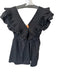 Entro Size M Black Cotton Accordian V Neck Dress Black / M